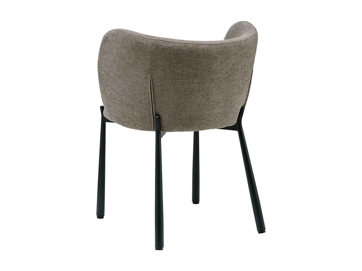 SOAN-Fauteuil de table en tissu Luxury Taupe (x2)