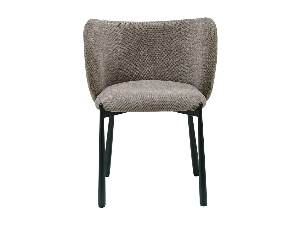SOAN-Fauteuil de table en tissu Luxury Taupe (x2)