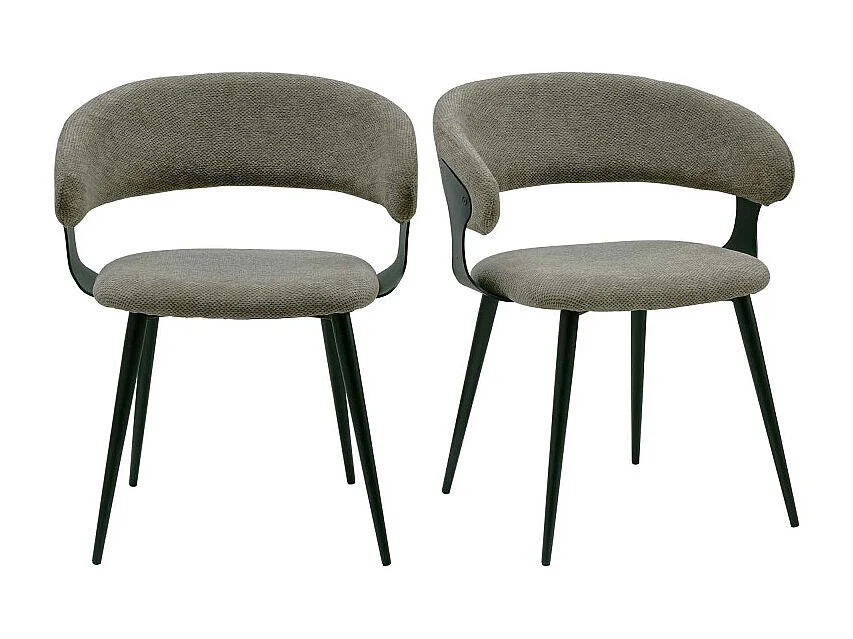 NINO-Fauteuil de table en tissu Luxury Taupe (x2)