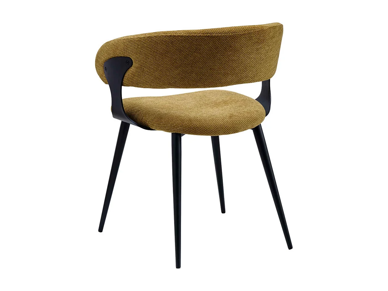 NINO-Fauteuil de table en tissu Luxury Moutarde (x2)