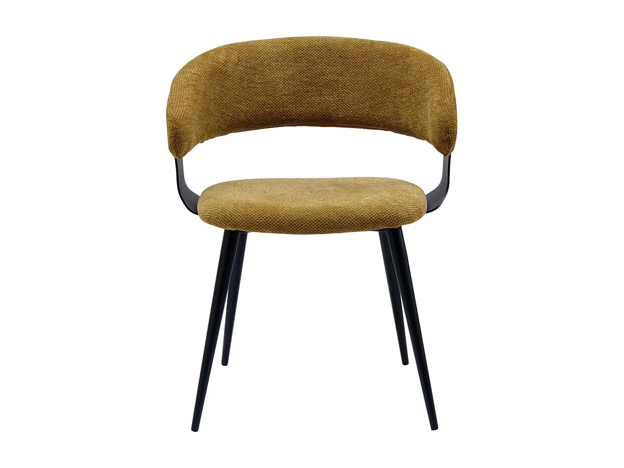 NINO-Fauteuil de table en tissu Luxury Moutarde (x2)