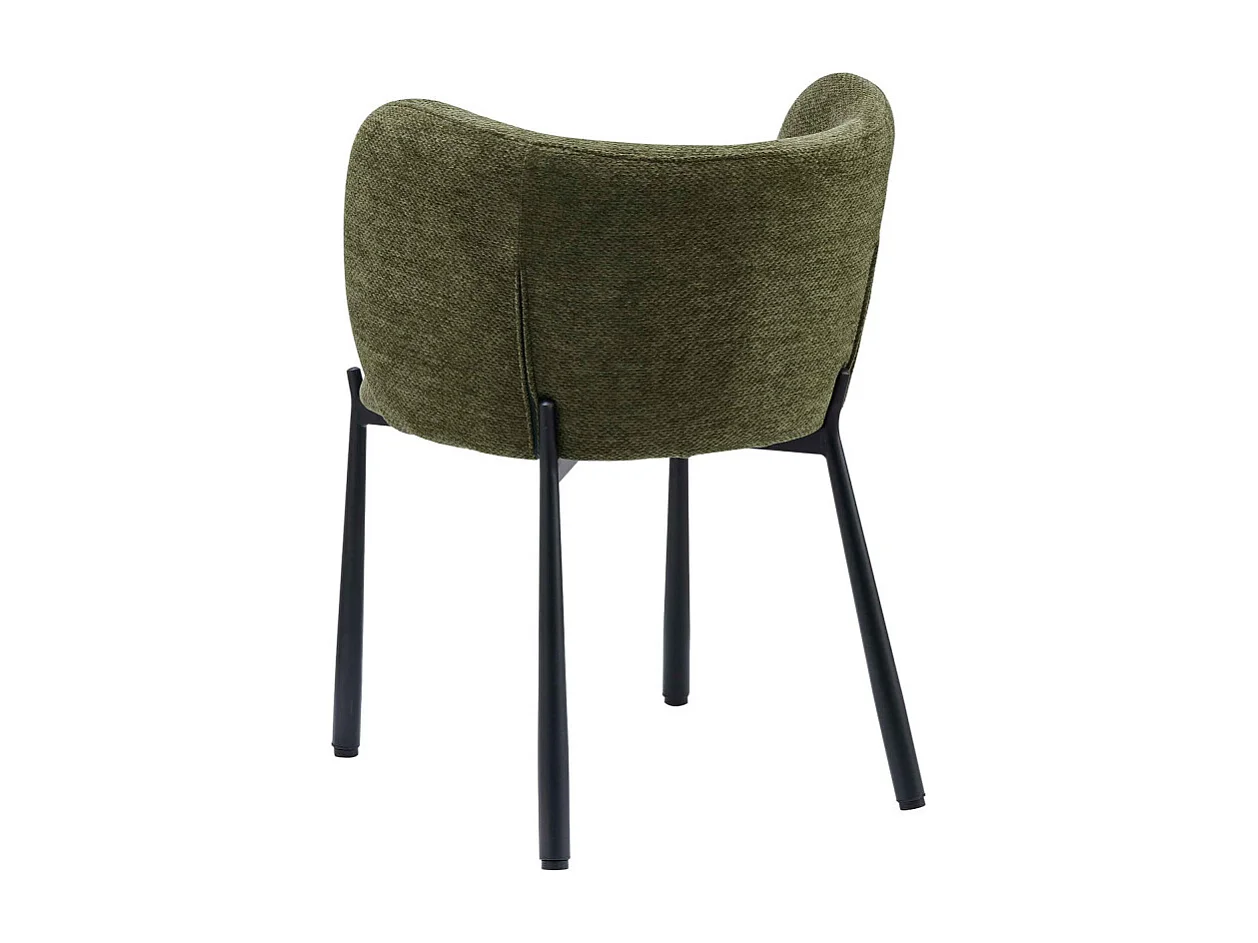 SOAN-Fauteuil de table en tissu Luxury Kaki (x2)