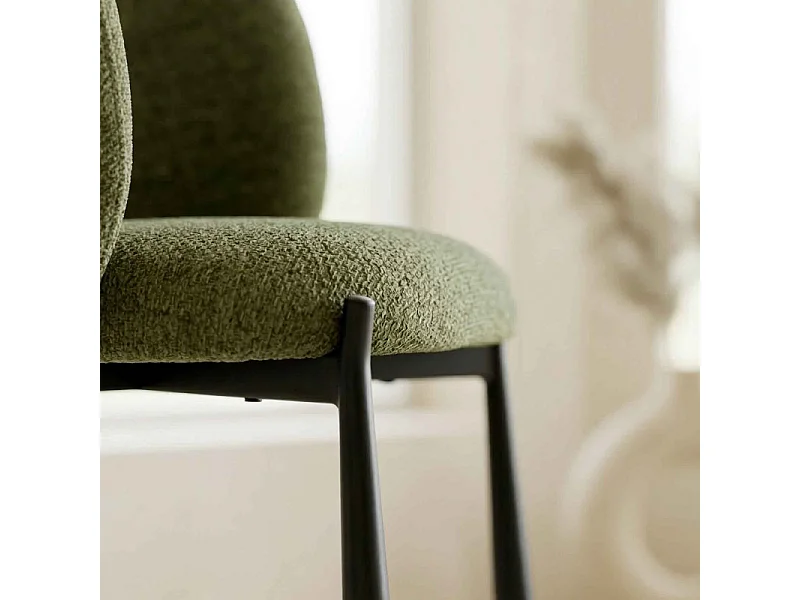 SOAN-Fauteuil de table en tissu Luxury Kaki (x2)