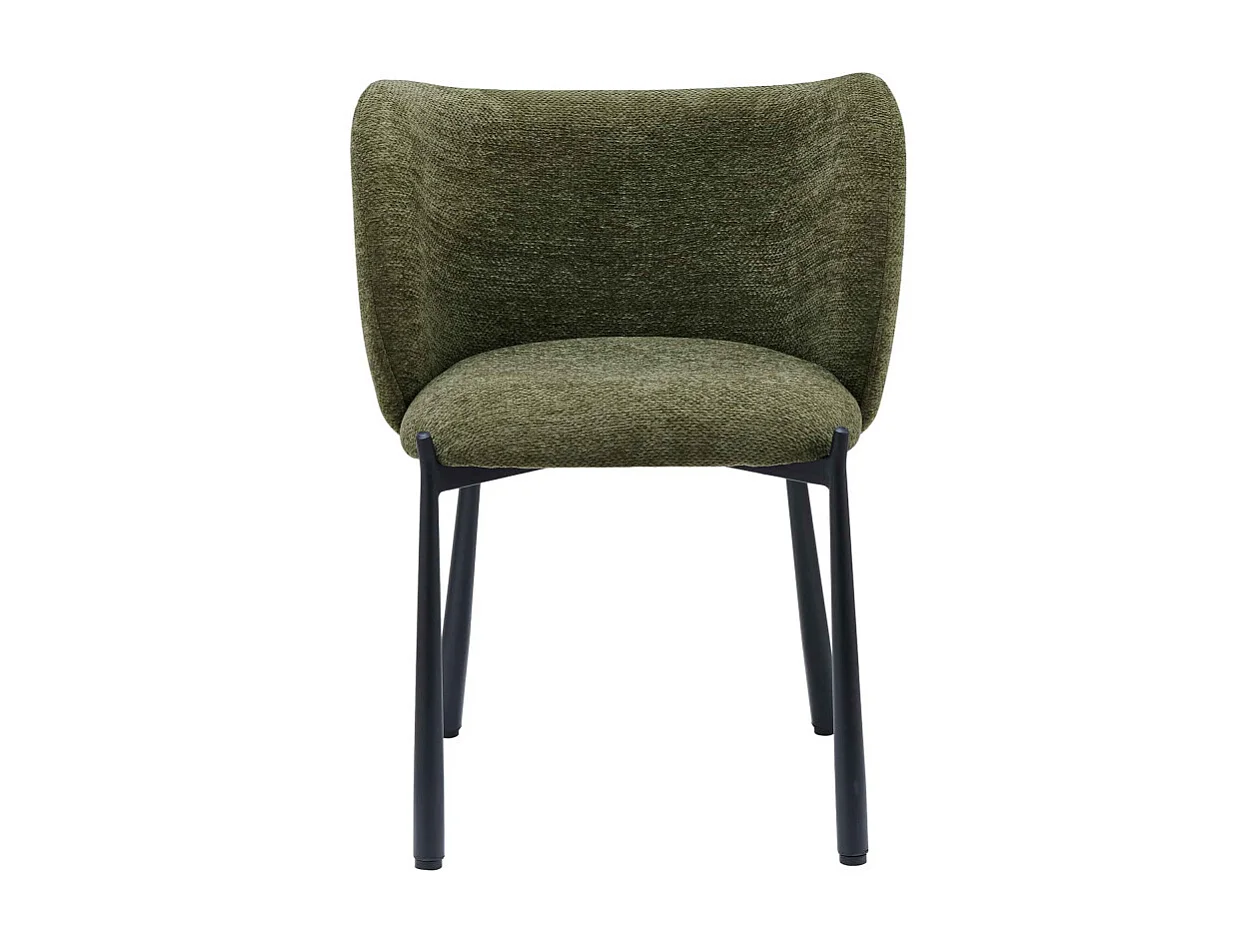 SOAN-Fauteuil de table en tissu Luxury Kaki (x2)