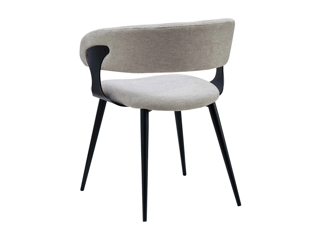 NINO-Fauteuil de table en tissu Luxury Grège (x2)