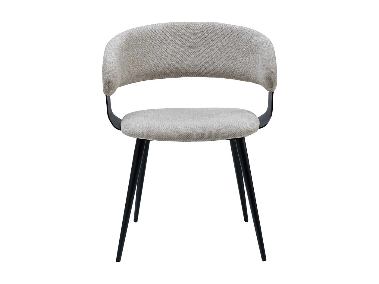 NINO-Fauteuil de table en tissu Luxury Grège (x2)