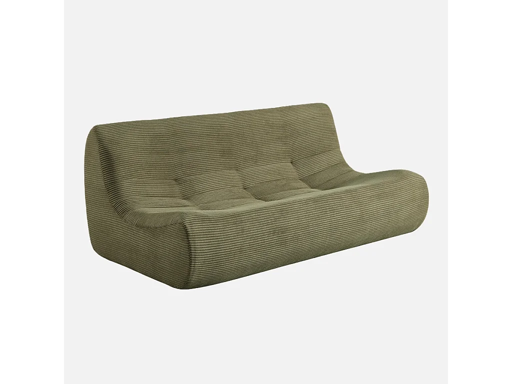 Sofá modular esquinero con reposapiés de terciopelo de pana fina, 7