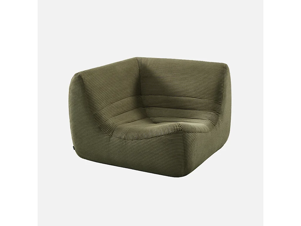 Sofá modular esquinero con reposapiés de terciopelo de pana fina, 7