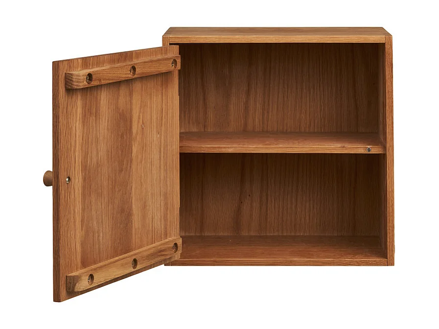 KUB-Cube mural 1 porte en chêne massif 30x30 cm