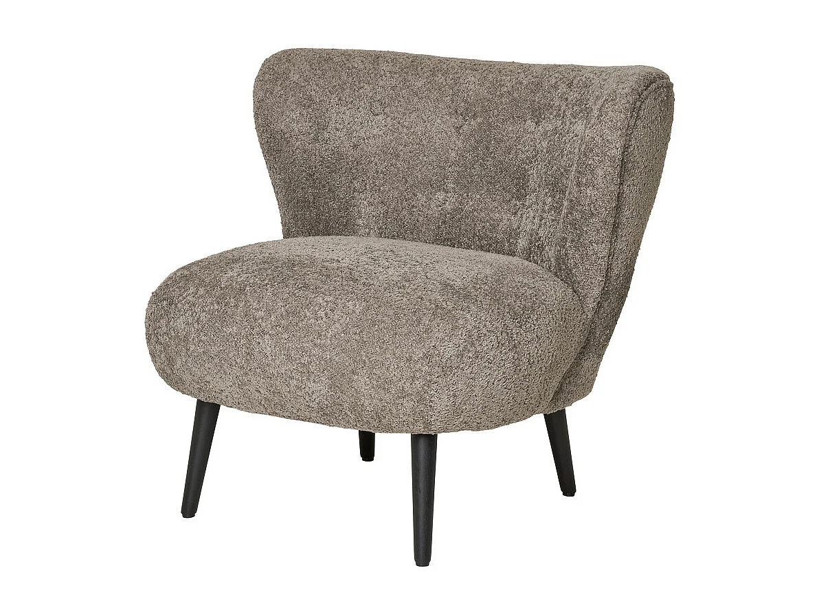 MOWN-Fauteuil en tissu bouclé taupe