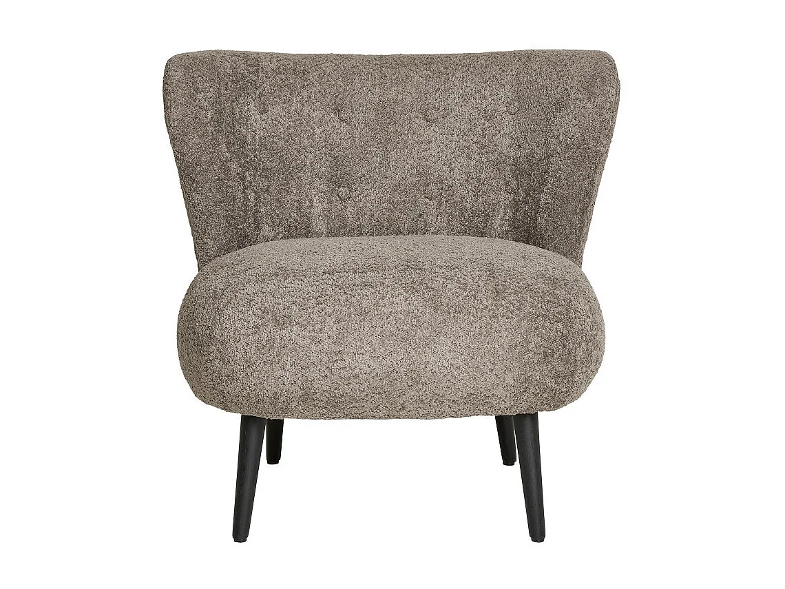 MOWN-Fauteuil en tissu bouclé taupe