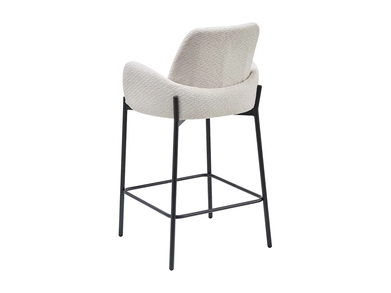 ALEX-Fauteuil de bar en tissu Ikon Coloris Lin (x2)