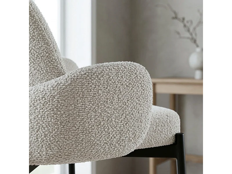 ALEX-Fauteuil de bar en tissu Ikon Coloris Lin (x2)