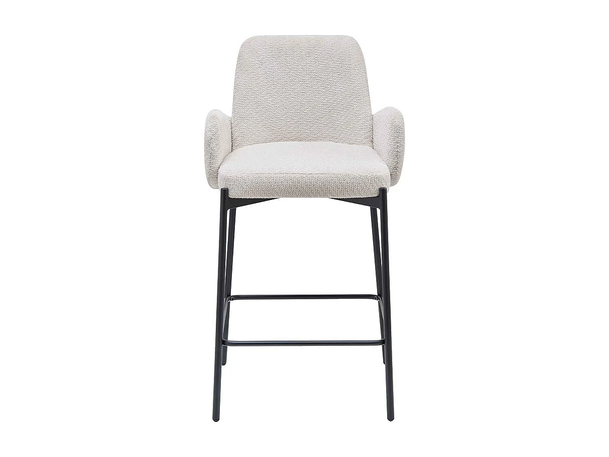 ALEX-Fauteuil de bar en tissu Ikon Coloris Lin (x2)