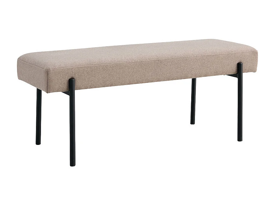 LONDON-Banc en tissu taupe100 cm