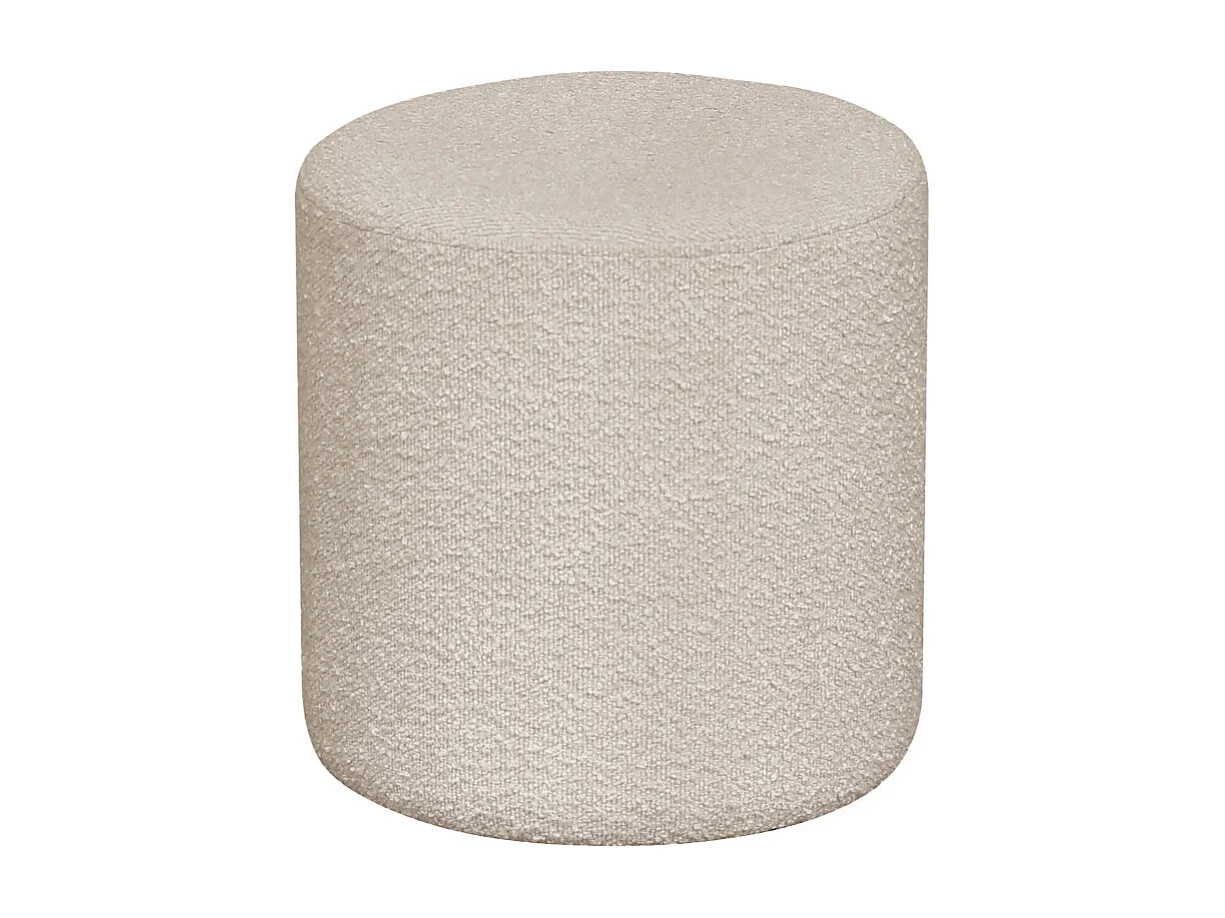 CRUZ- Pouf en tissu bouclé beige ø34 cm