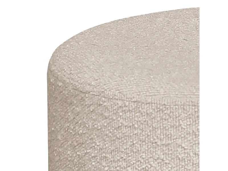 CRUZ- Pouf en tissu bouclé beige ø34 cm