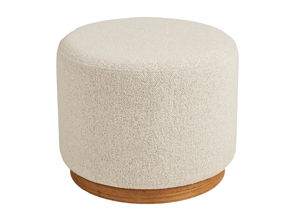DIX- Pouf en tissu sable ø50 cm