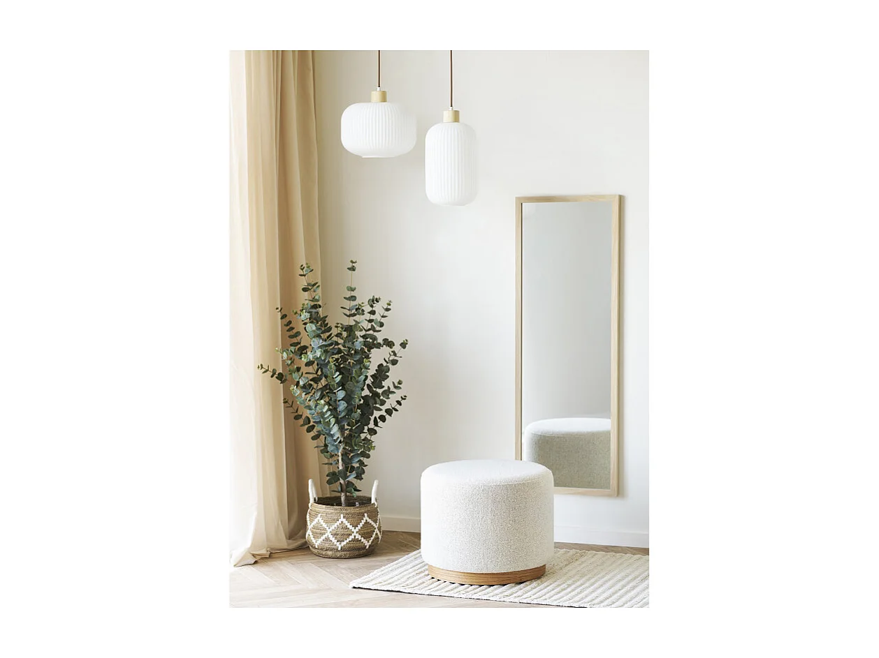 DIX- Pouf en tissu sable ø50 cm