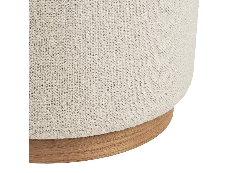 DIX- Pouf en tissu sable ø50 cm