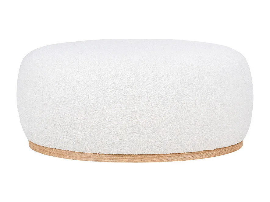 HABY-Pouf en tissu bouclé ecru 54,5x88,5 cm