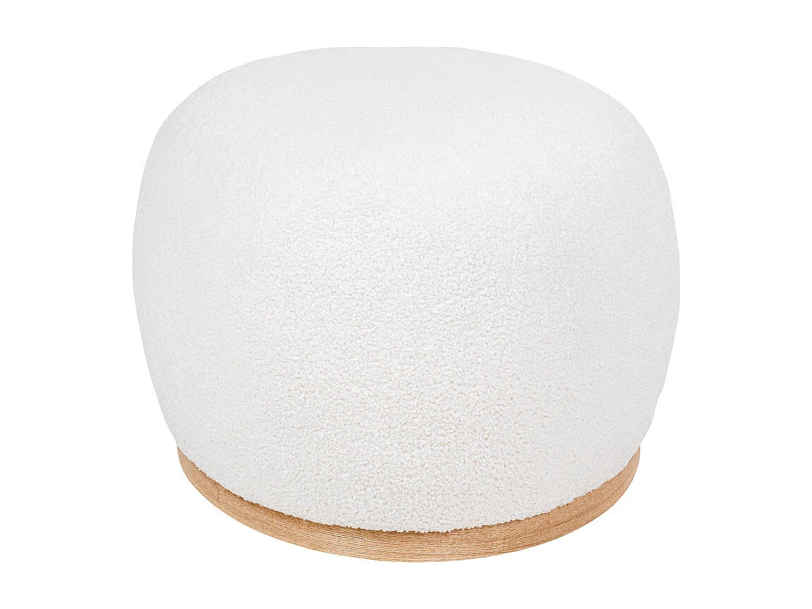 HABY-Pouf en tissu bouclé ecru 54,5x88,5 cm