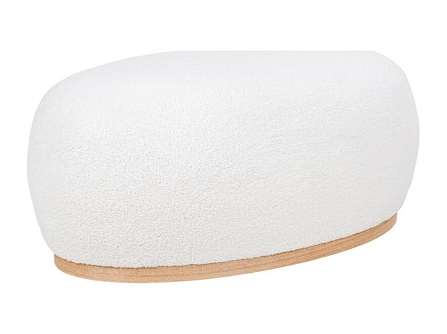 HABY-Pouf en tissu bouclé ecru 54,5x88,5 cm
