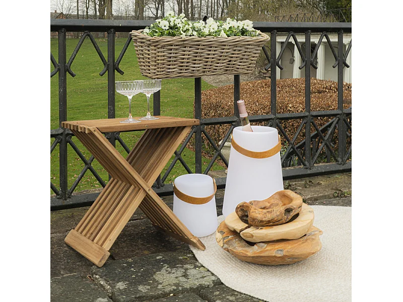 PERTH- Tabouret en teck massif recyclé  40x35 cm