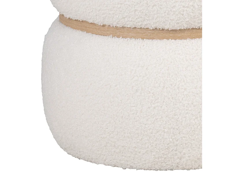 BULL-Pouf en tissu bouclé écru ø38 cm