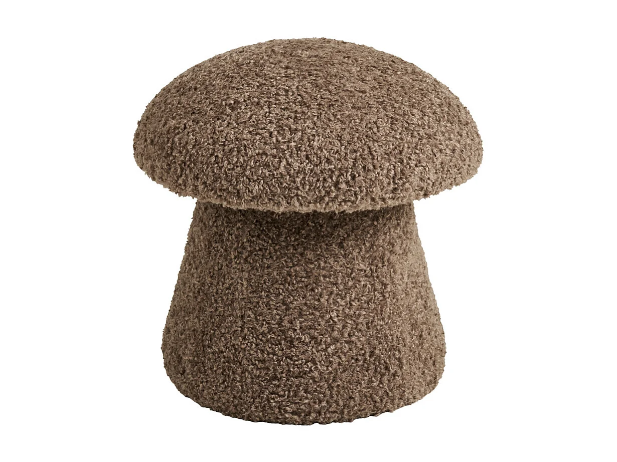 MUSHY- Pouf en fourrure artificielle marron ø45 cm