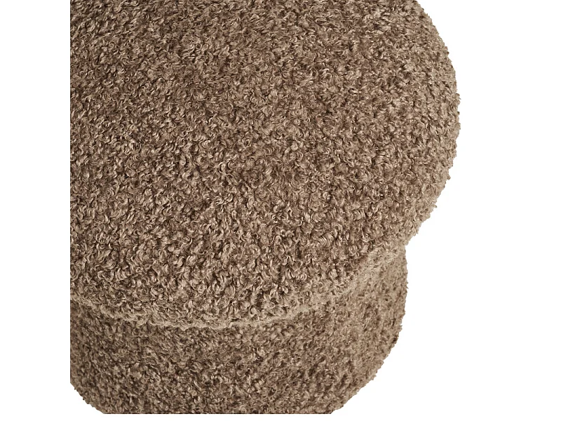 MUSHY- Pouf en fourrure artificielle marron ø45 cm