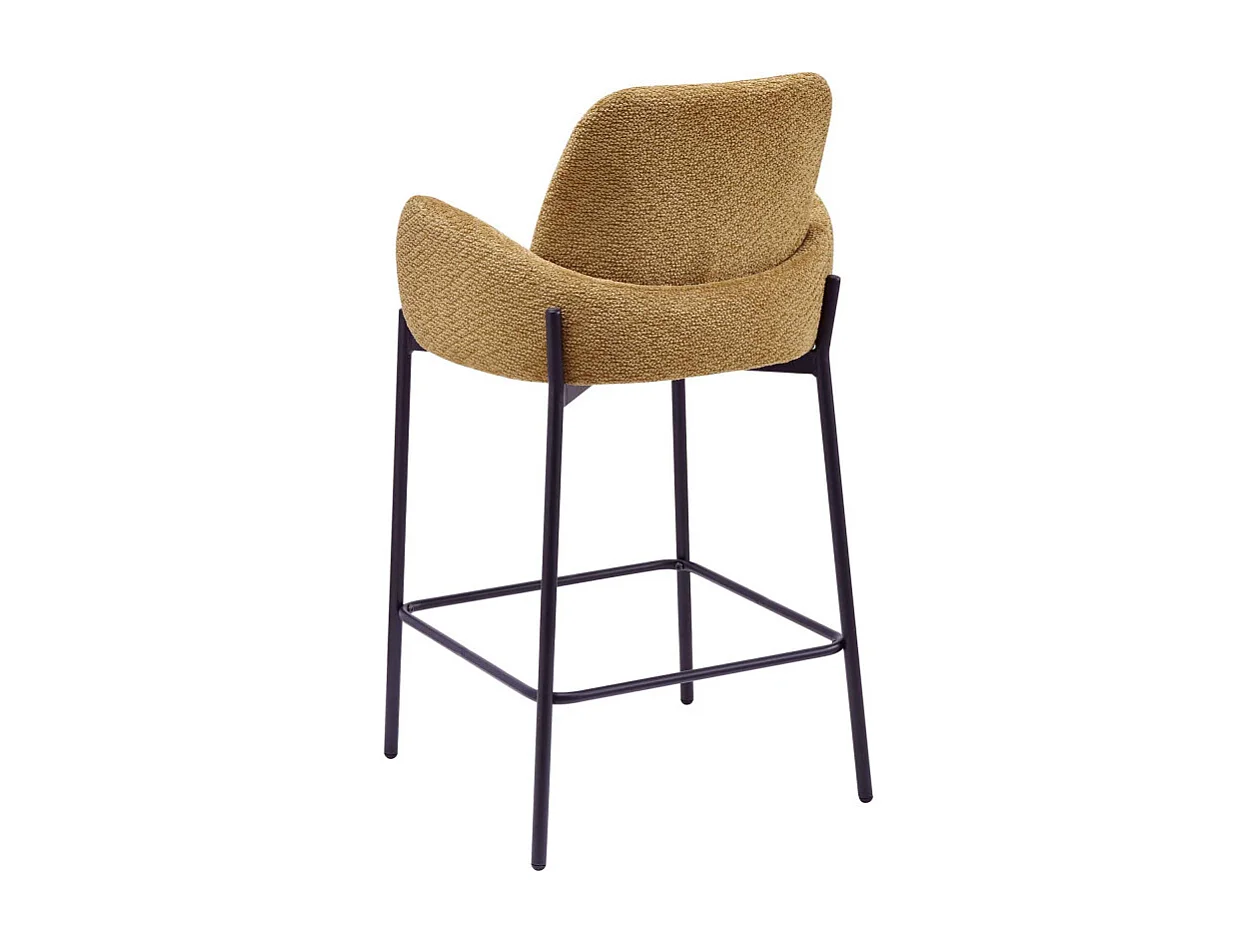 ALEX-Fauteuil de bar en tissu Ikon Ocre (x2)
