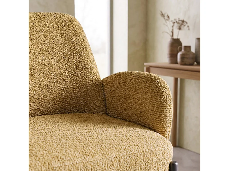 ALEX-Fauteuil de bar en tissu Ikon Ocre (x2)