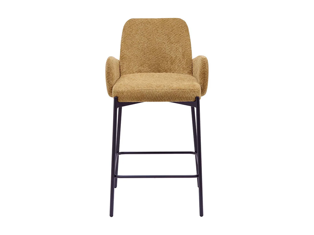 ALEX-Fauteuil de bar en tissu Ikon Ocre (x2)