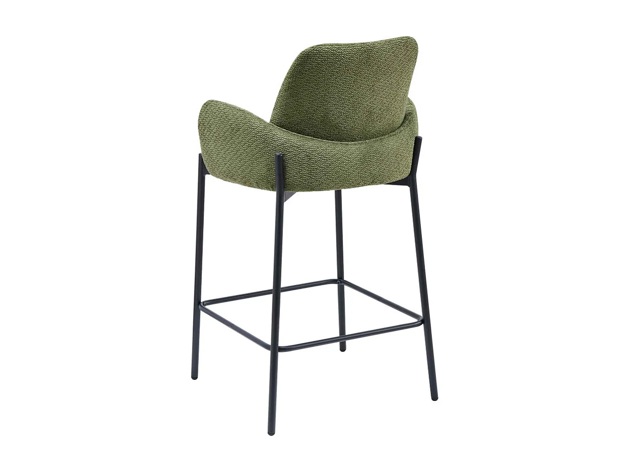 ALEX-Fauteuil de bar en tissu Ikon Olive (x2)