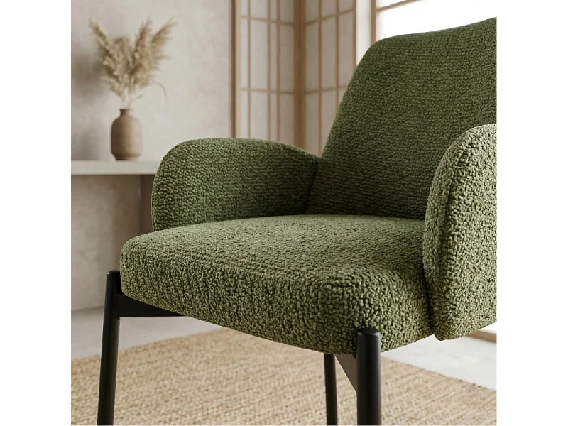 ALEX-Fauteuil de bar en tissu Ikon Olive (x2)