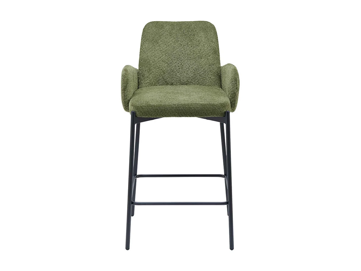 ALEX-Fauteuil de bar en tissu Ikon Olive (x2)