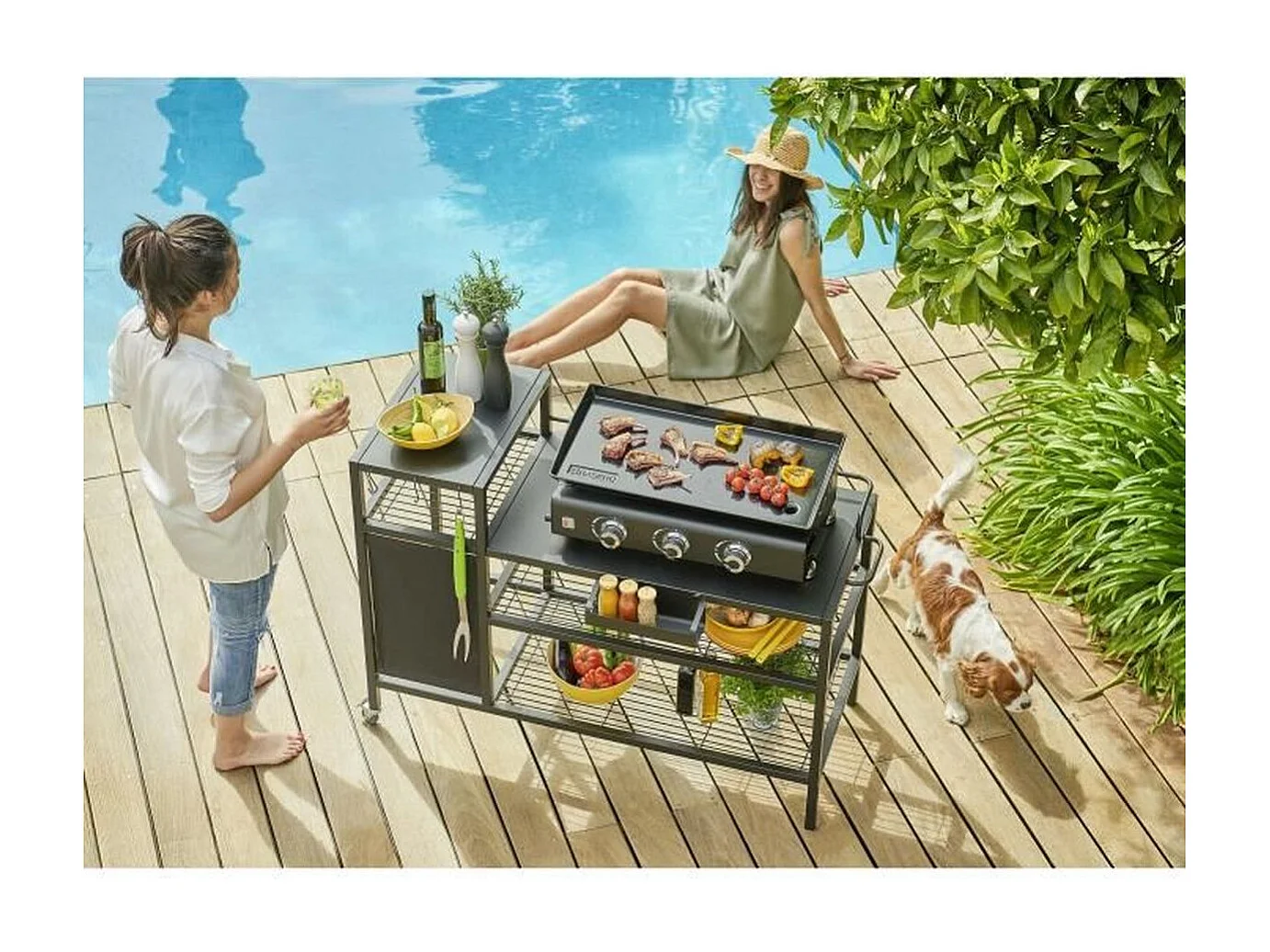 Chariot pour Plancha - Acier Noir