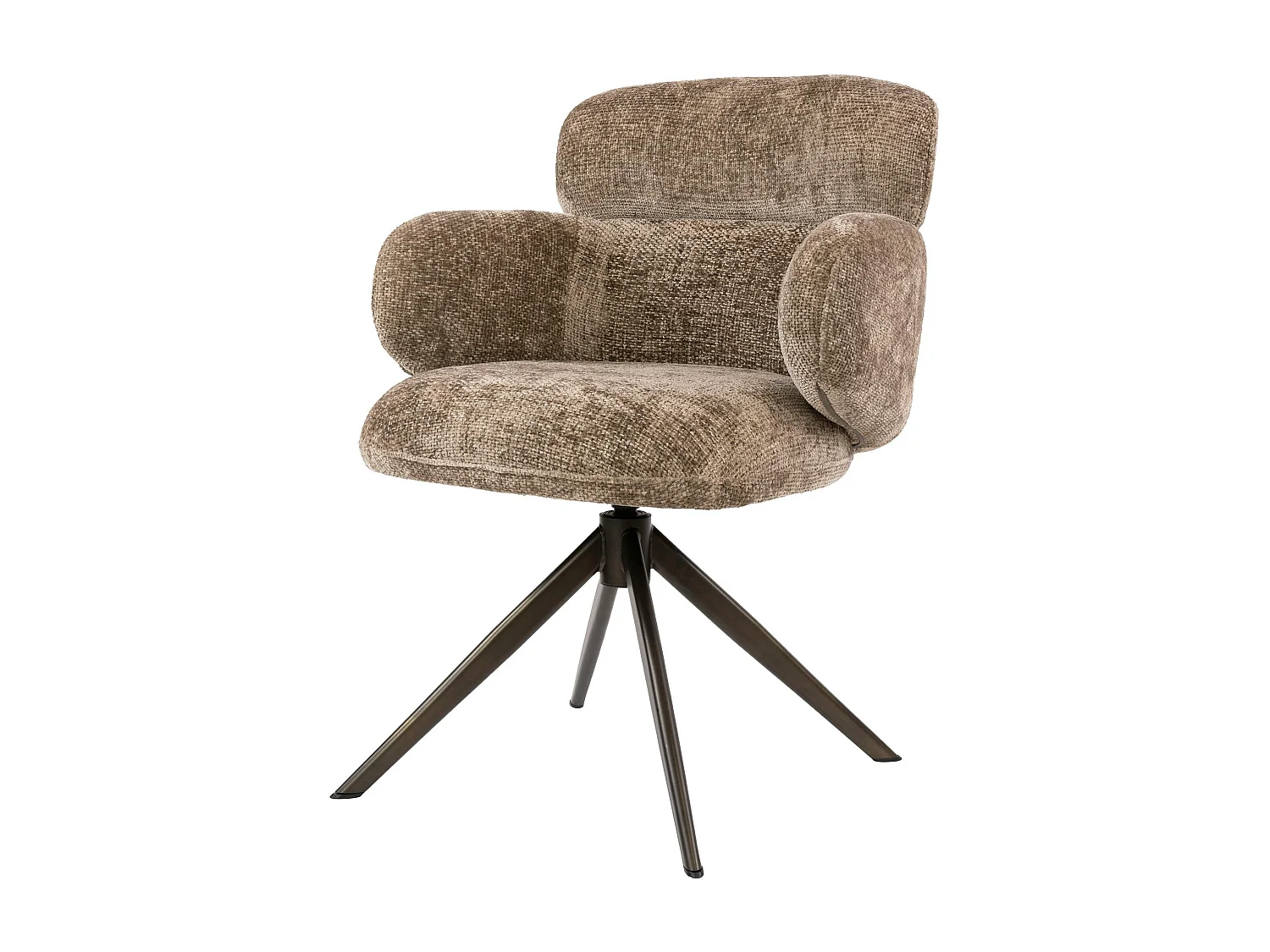 Fauteuil pivotant à ailettes tissu doux brun chaud (x2) CREEK