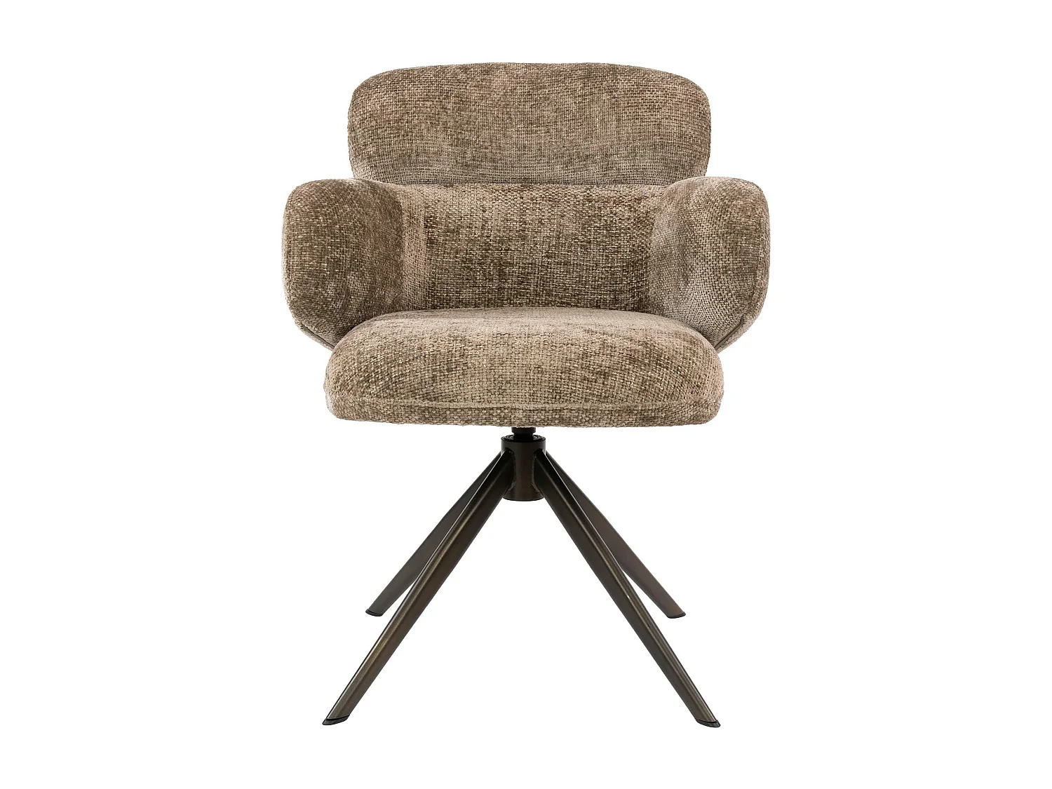 Fauteuil pivotant à ailettes tissu doux brun chaud (x2) CREEK