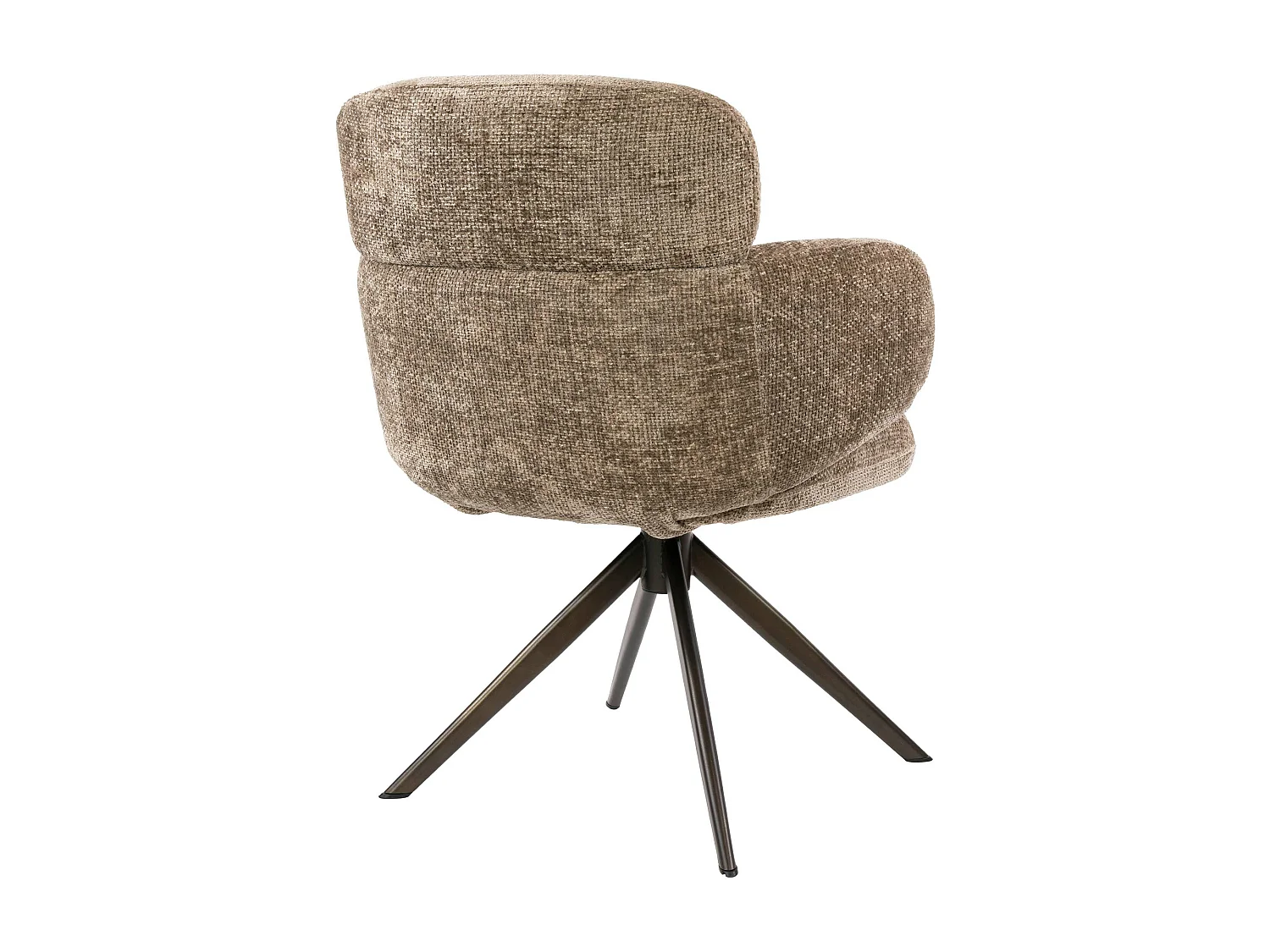 Fauteuil pivotant à ailettes tissu doux brun chaud (x2) CREEK