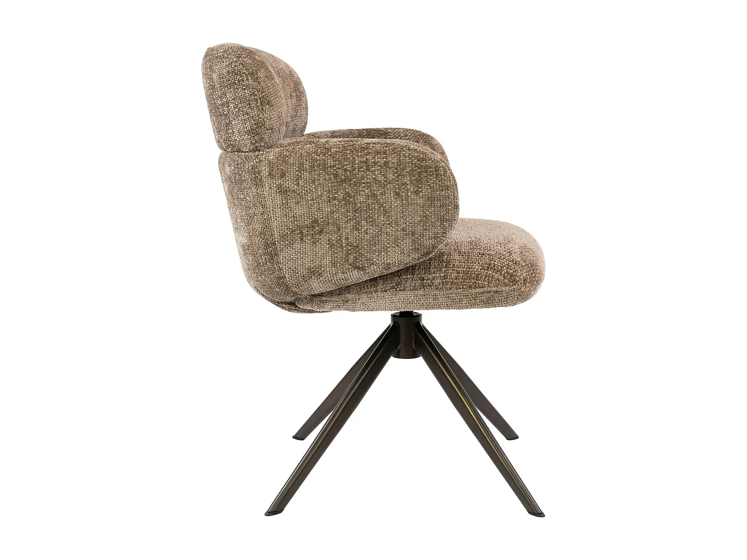 Fauteuil pivotant à ailettes tissu doux brun chaud (x2) CREEK