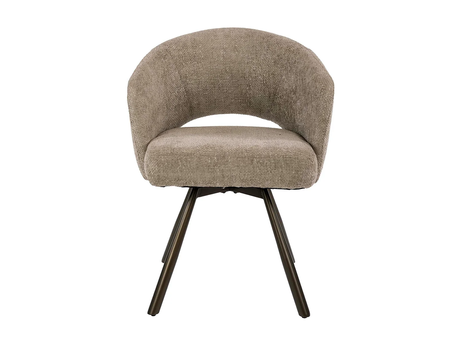 Chaise pivotante tissu doux sable pieds bronze (x2) CREEK