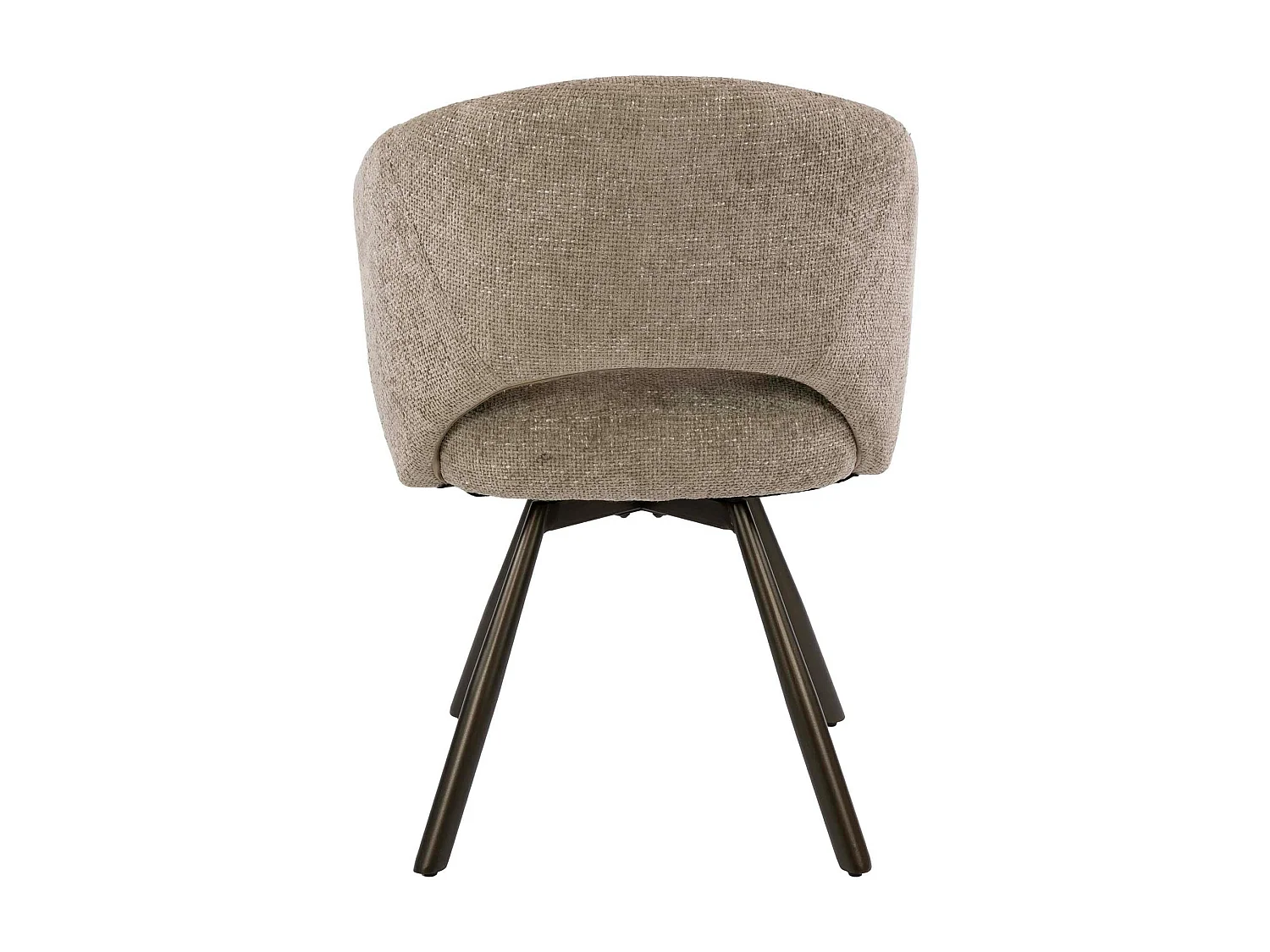 Chaise pivotante tissu doux sable pieds bronze (x2) CREEK