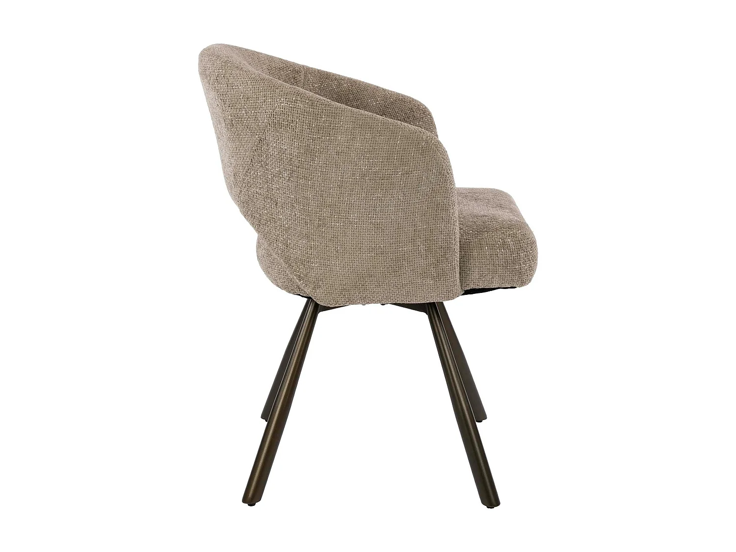 Chaise pivotante tissu doux sable pieds bronze (x2) CREEK