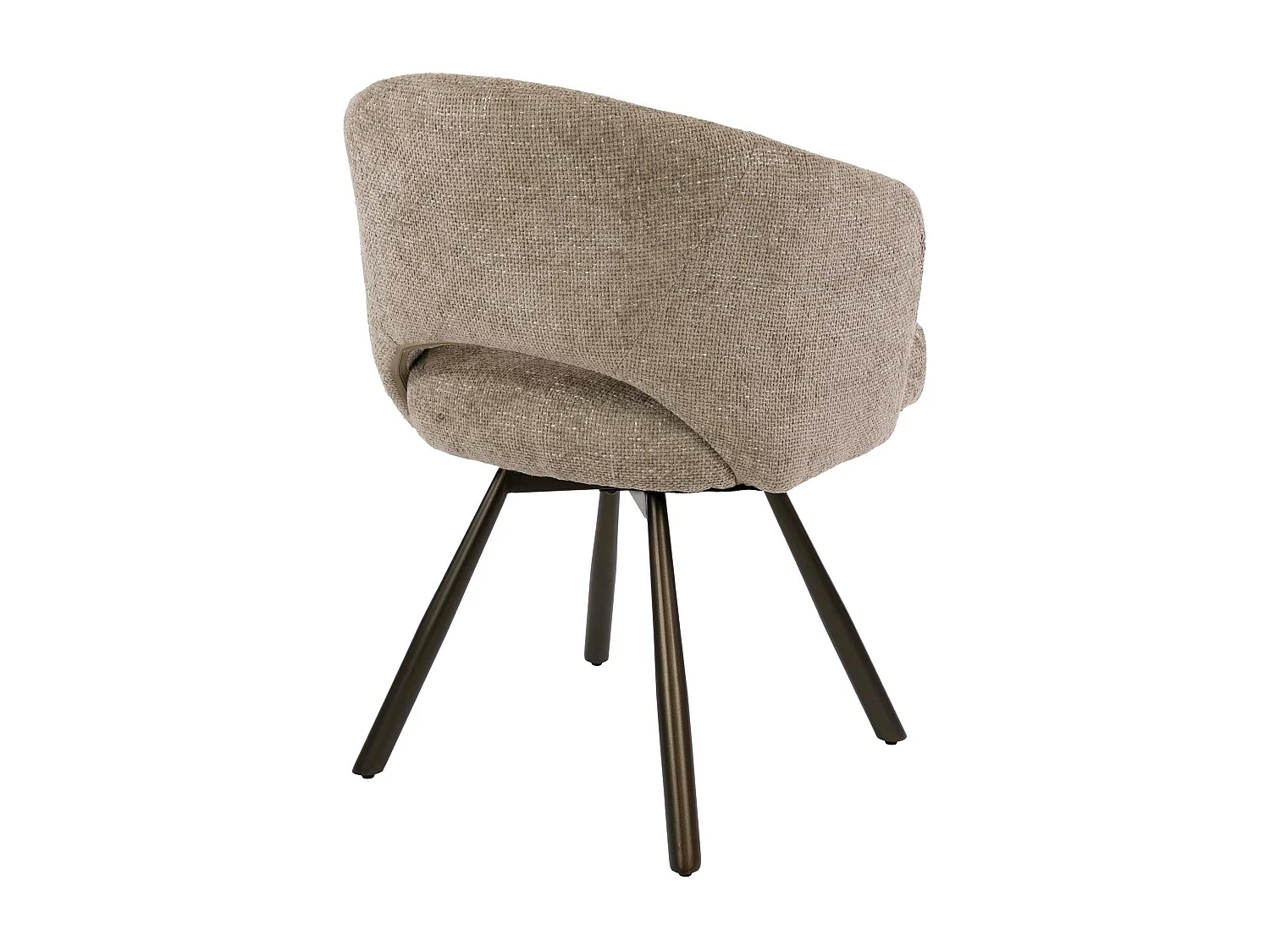 Chaise pivotante tissu doux sable pieds bronze (x2) CREEK