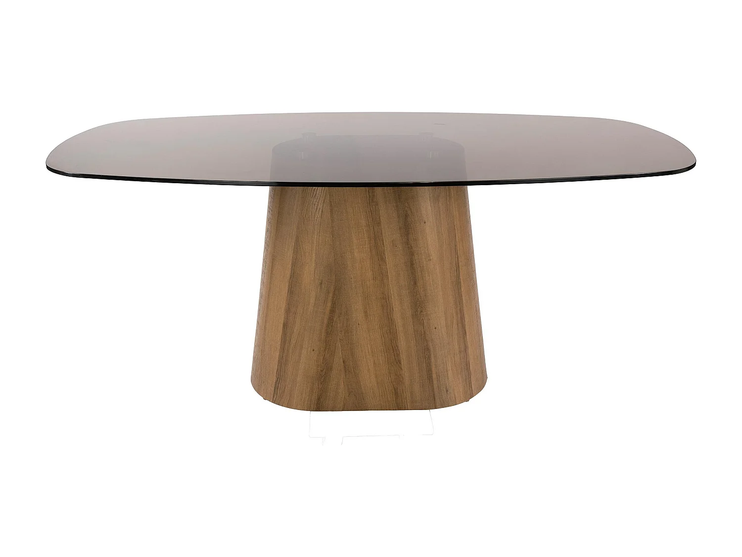 Table à manger en verre fumé design ovale organique 180 cm MILOS