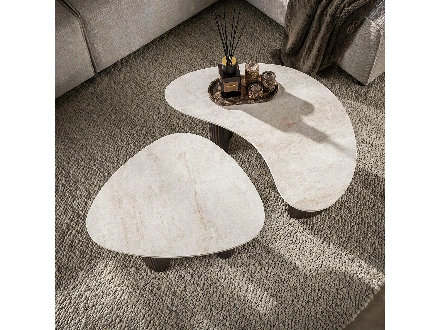 Table basse céramique 3D design organique (x2) MAHAL