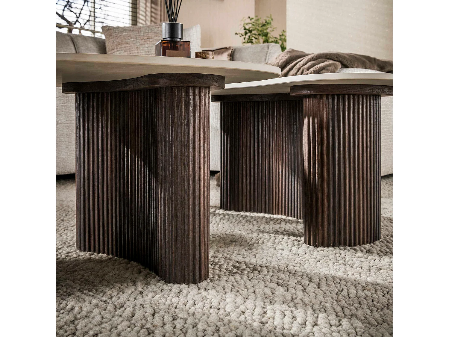 Table basse céramique 3D design organique (x2) MAHAL