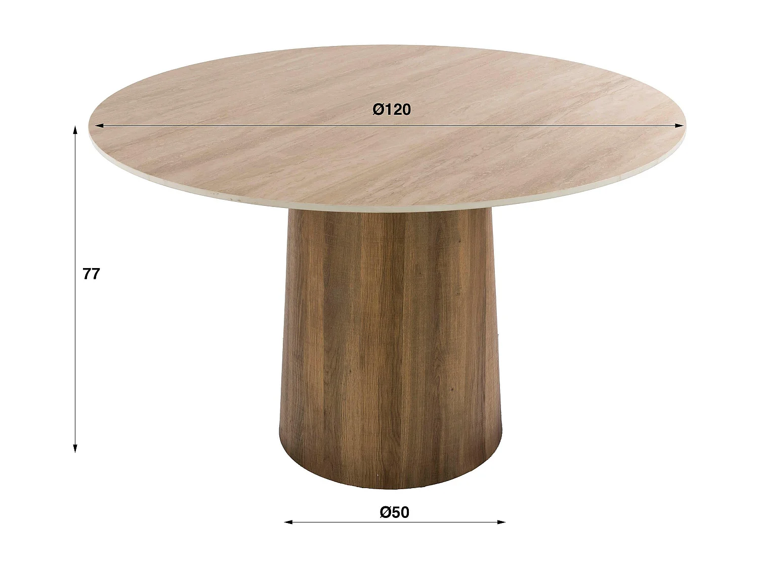Table à manger ronde en céramique Ø120cm ASCOLI
